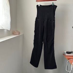 Mimi Maternity, Black Corduroy, Petite S